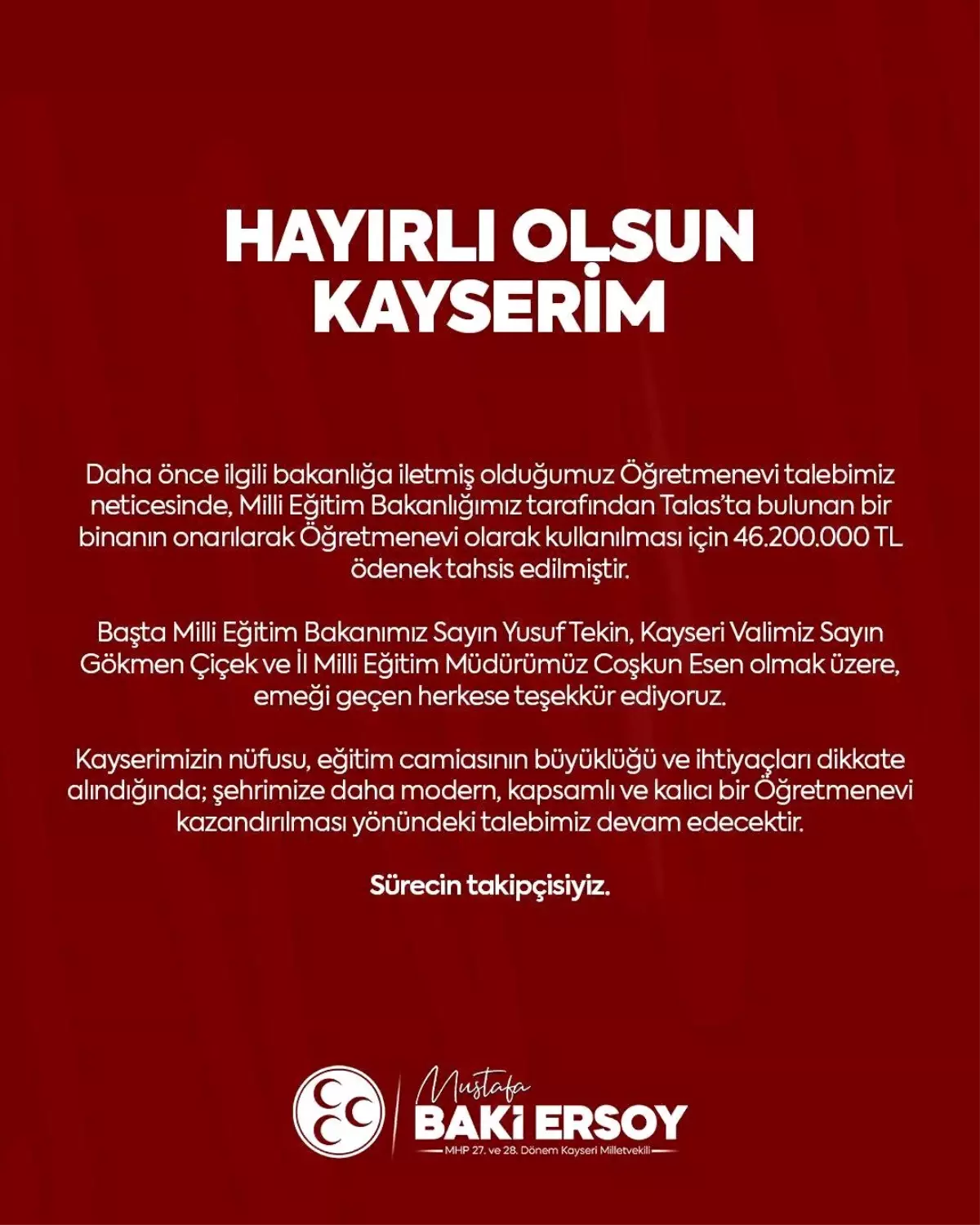 talasa yeni ogretmenevi icin odenek tahsis edildi L16bmtaD.jpg